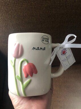 NWT Rae Dunn "Nana" Mug w/ Flowers Pink Interior Mother's Day